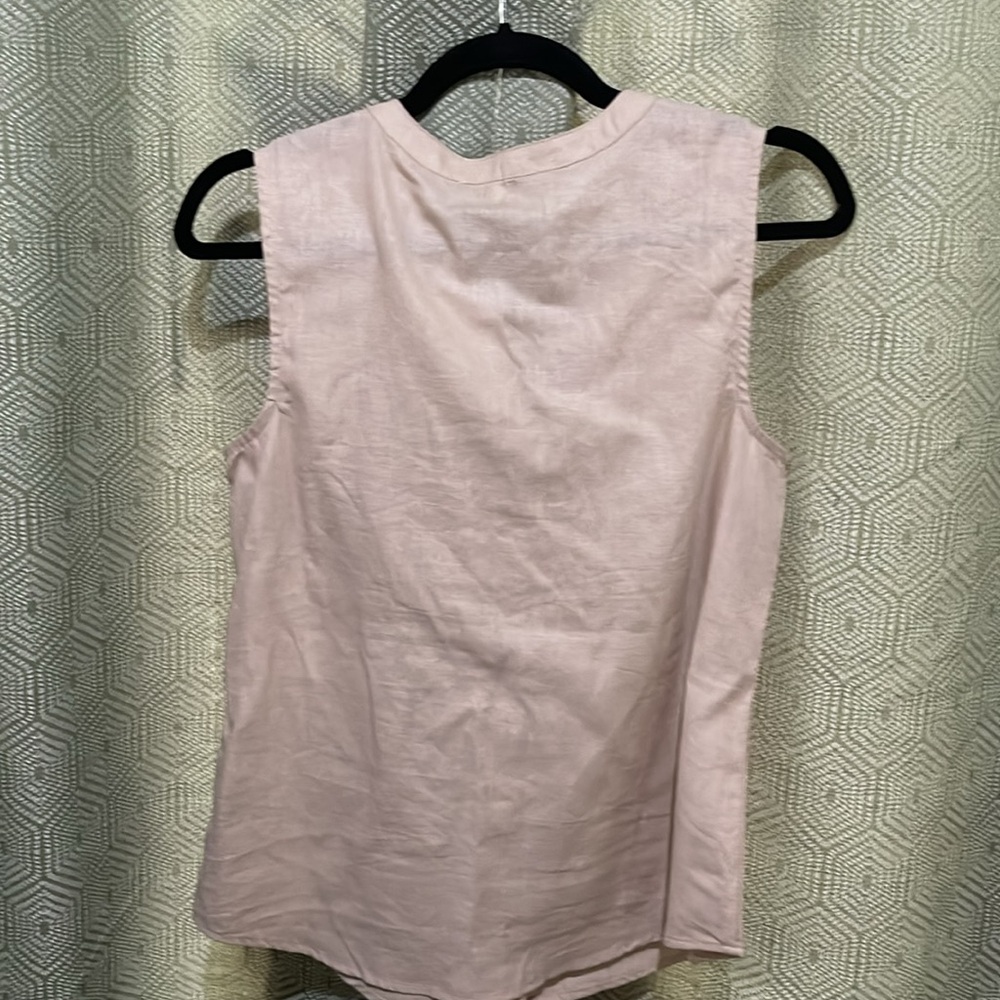 Emily Daniels linen blend sleeveless button down top NWT sizes small & medium - Picture 5 of 7